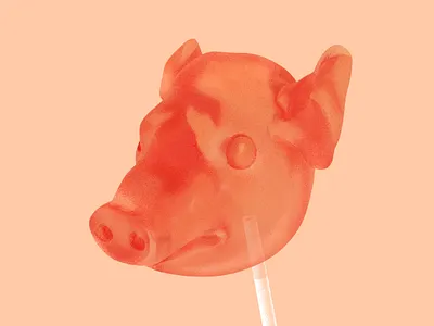 Pig Lollipop animal candy clean design farm food illustration lollipop lollipops pig piggy simple slaughter sweet sweets vegan vegetarian