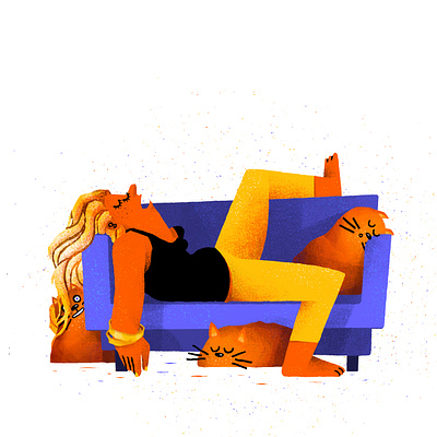 NAP TIME ❤ cat cats character design colour colourful digital artwork digital illustration illustration nap nap time sleep