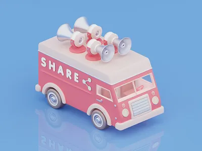 Car 3d 3d art 3d illustrator blender blender 3d c4d car digital art illustration illustrator isometric isometric art render share van