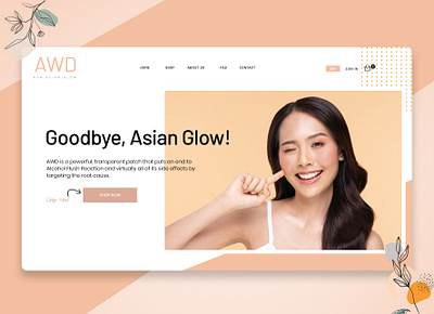 Landing page for AWD asian glow cosmetic creative design design ecommerce design landing page modern design ui web webdesign