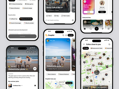 Snaplist - Social List Mobile App clean mobile mobile app mobile apps social social app social media app ui ui design ui ux uiux