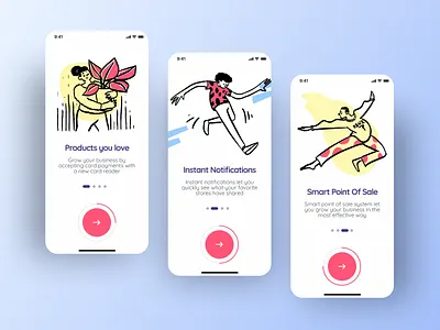 Mobile Onboarding Screens illustration mobile ui mobile ui design mobile uiux onboarding onboarding screen onboarding ui ux