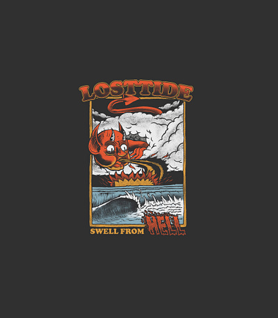swell from hell branding design illustraion illustration surf surfing