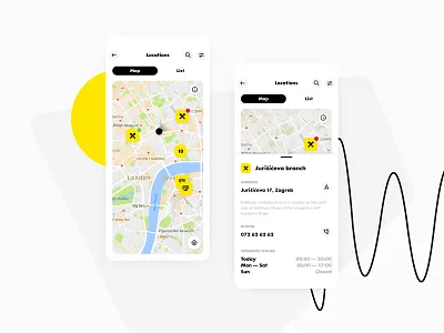 ATM and branch locations banking bankingapp clean design clean ui cute design drawer illustration location location app map simple design ui uidesign uxui