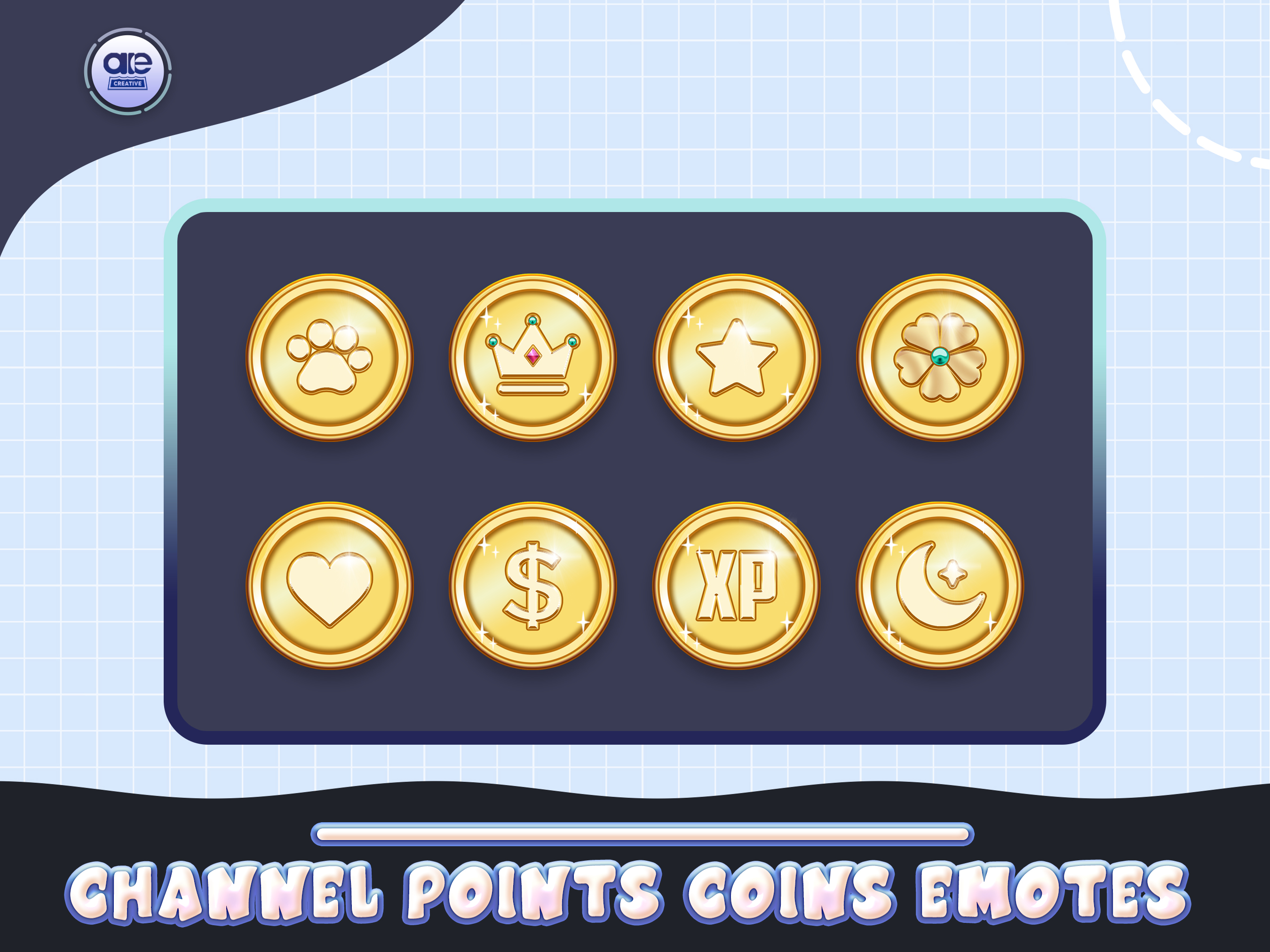 Channel Points Twitch Coins Channel Points Icons Pack by