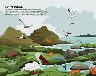 Scene dari Naskah Buku-Sticker Menempel animal conservation design illustration illustrator vector