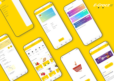 E Grocz - online grocery App app design food app grocery app grocery store minimal ui uidesign ux