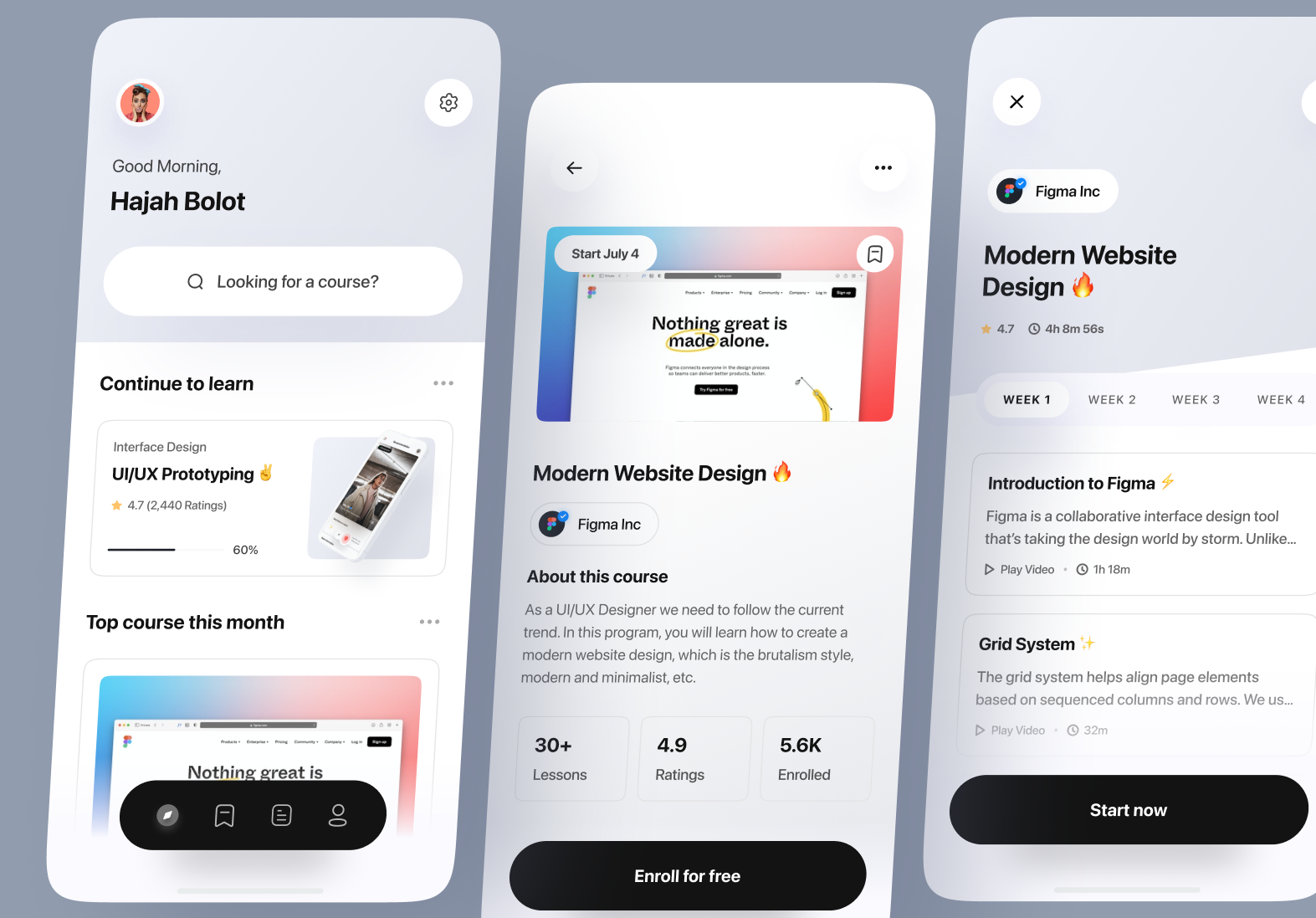 Online Course Mobile App by Risang Kuncoro ® for Indev on Dribbble