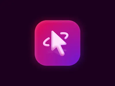 Custom Cursors App Logo 3d 3d artist app icon big sur branding cursor dark extension glow gradient gradient logo icon icon design logo logodesign mac macos purple red violet