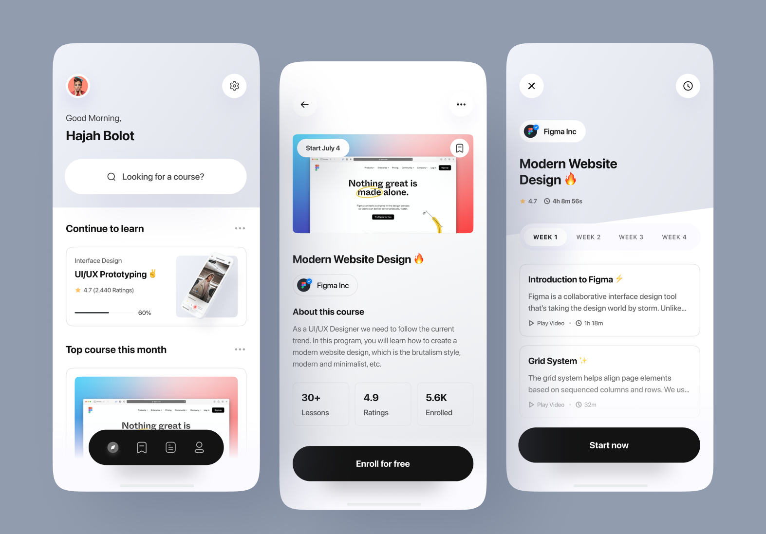 Online Course Mobile App by Risang Kuncoro ® for Indev on Dribbble