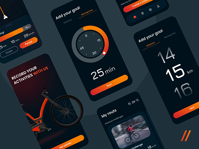 Cycling Tracker App android app animation app cycling dashboard design gps interaction interface ios mobile map mobile motion tracker ui uiux user experience ux