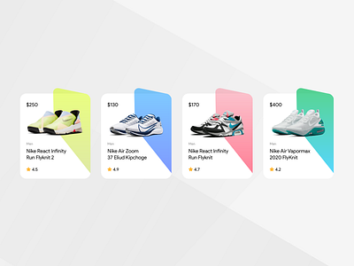 Nike App Product Carousel card carousel product box