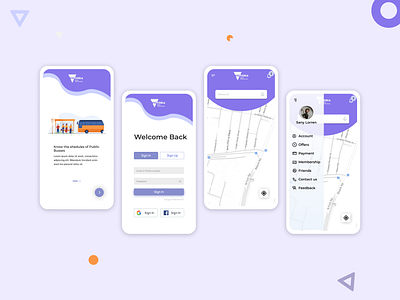 Public Transport Booking App app application booking app design illustration minimal transport ui ux