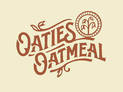 Unused Oaties Logo Concept food truck hand lettered logo hand lettering lettering ligature logo logotype oat oatmeal organic rough type sketch type typography wordmark