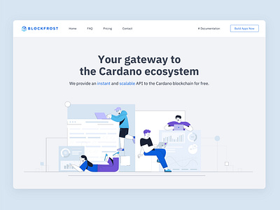 Blockfrost - Landing page - Illustrations set blockchain cardano homepage illustration interface landing landing page ui vector website