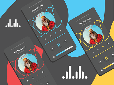 Music Player UI Design app art clean dailyui dailyuichallenge design flat illustration minimal ui ux