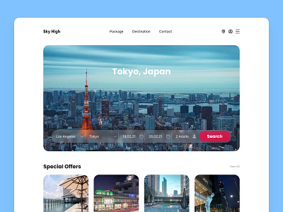 Sky High - travel agency website design ui ux web web design