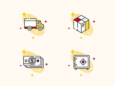 Icons e commerce graphic design icon set icons illustration red redesign website yellow