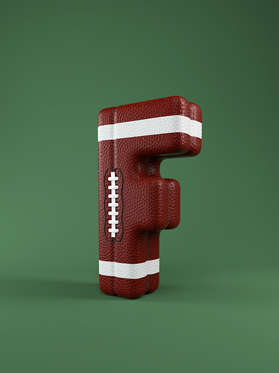 F as Football 3d 3d art art c4d c4dart cinema4d creative design graphic octanerender