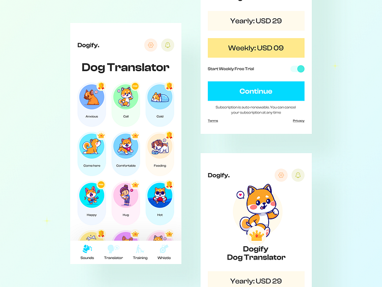 Dogify- Dog Translator App🐶 by Muhammad Shofiuddoula for Zeyox Studio