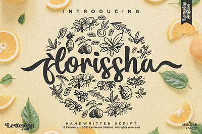 florissha - Beautiful Script Font branding design font font design fonts icon illustration lettering logo script font typography ui vector