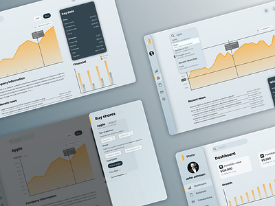Stock investment app explorations broker dashboard dashboard ui investing investment shares stock ux webapp webdesign
