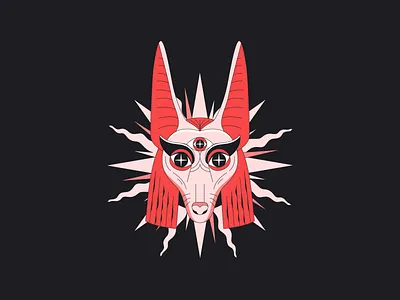 anubis animal anubis character dog egyptian flat god illustration mythology red sun