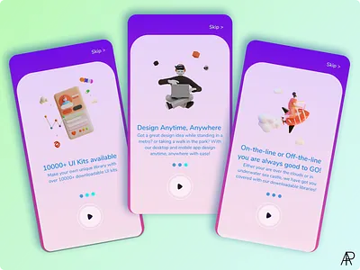Onboarding 3dicon app dailyui dailyuichallenge design figma font illustration minimal onboarding ui web