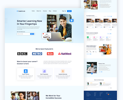 Education website Landing page | E-learning website figma graphic design html landing page ui design ui designer uiux uiux design uiux designer user interface design ux ui design web design web designer web development web template web ui website design