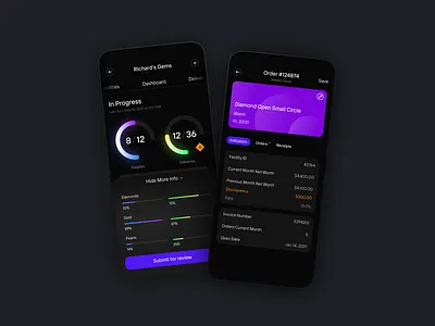 Store Management App app charts clean dark app dark theme dark ui design financial graphics ios typography ui