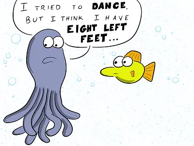 Eight Left Feet animal cartoon characters illustration vector