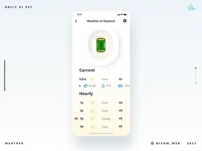 Neyland Stadium Weather App | Daily UI Challenge 037 (Weather) daily daily ui daily ui 037 daily ui challenge dailyui dailyui037 dailyuichallenge football tennessee weather