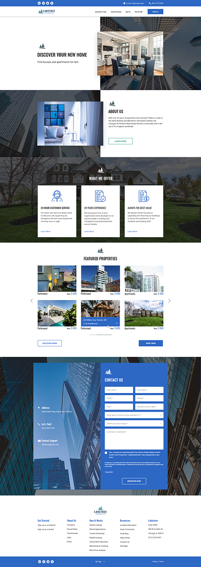 Laketree: Real estate company design real estate web