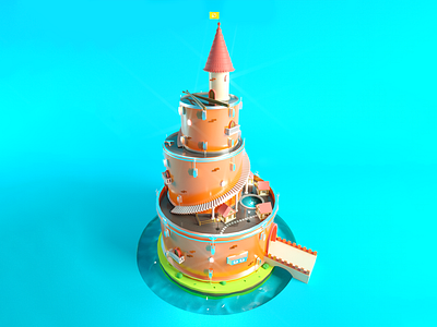 🥁Drumland🥁 3d c4d c4dart castle cinema4d design drum drums illustration isometric music octane octanerender render