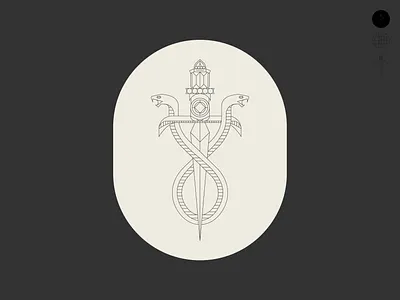 Snake(s) & Dagger badge brand branding dagger design logo snake snake illustration snakes tattoo traditional