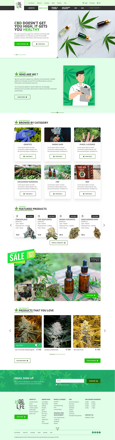 OG life: plant selling company website design plant shop web