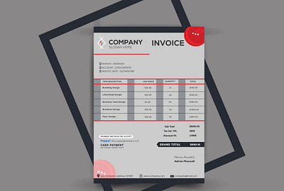 invoice design order form, invoice, fillable automatic bill branding businees flyer business card clean clean invoice company corporate creative design design art elegant excel illustration illustrator invoice minimal typography