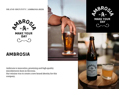Ambrosia Brand Identity beer branding brand identity branding design logo mockup