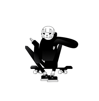 cat alien design icon illustration logo skateboard skateboarding vector