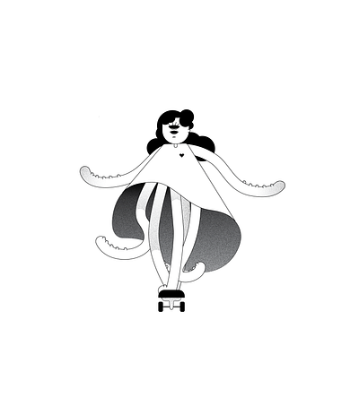 octopus alien design illustration logo minimal octopus skateboard skateboarding vector web