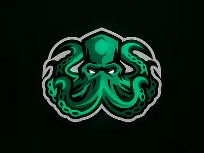 Octopus Mascot Logo angry art branding design e sports illustration kraken logo mascot mascot logo ocean octopus octopus kraken sea squid typography vector water