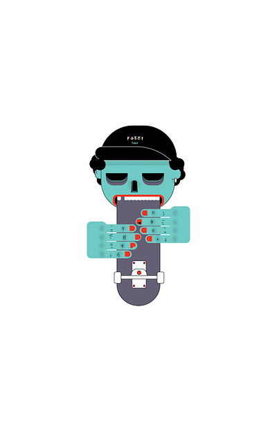 fatty alien design icon illustration illustrator minimal skateboard skateboarding vector