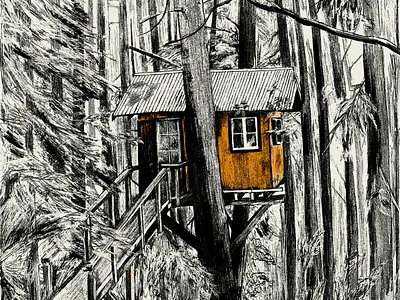 Treehouse sketch adobefresco cabin sketch treehouse
