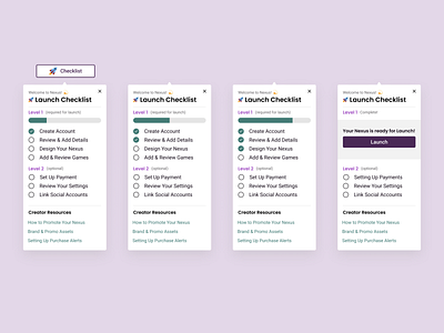 Onboarding Checklist checklist launch onboarding ui