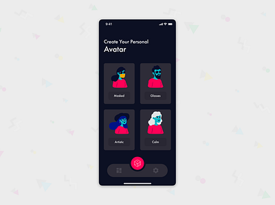 Avatar - Daily UI #88 avatar avatar design avatar generator branding daily 100 challenge daily ui dailyui dailyui088 dailyuichallenge dark app dizzarro design generator ios ios app wordpress development