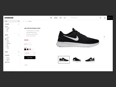 Shoebrandz Concept ecommerce pdp uidesign