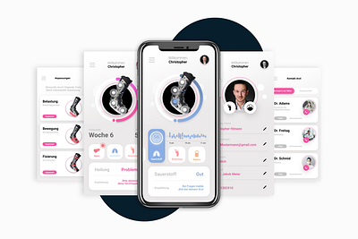 SmartOrthese app design healtcare health healthy home mobile smart ui ui ux ux wearable wearable tech