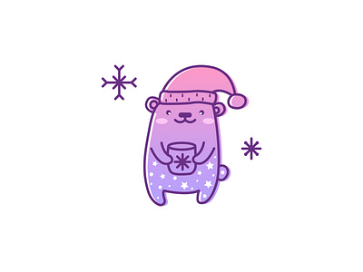 Xmas Bear animal illustration cartoon cartoon character cartoon illustration character cute animal cute art cute illustration cuteart doodle doodle art gradient illustration kawaii kawaii art snow stars vector illustration wacom wacom tablet