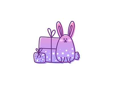 Presents adobe illustrator cartoon cartoon character cartoon illustration cute animal cute illustration cuteart holidays illustration kawaii kawaii art present rabbit snow stars vector illustration wacom intuos wacom tablet