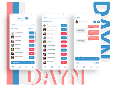 DAYN mobile app app design flat icon logo logodesign mobile mobile design typography ui uiux ux ux design